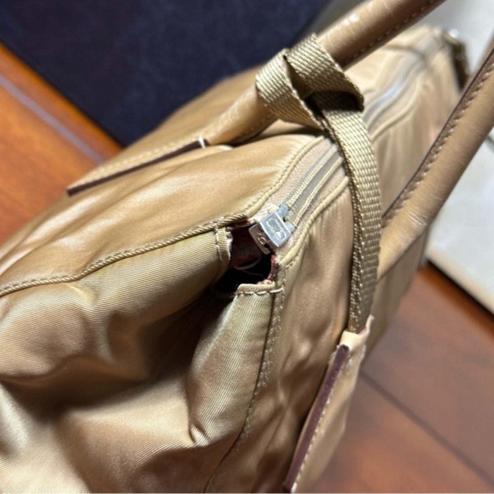 AUTHENTIC Prada Tessuto Cuoio Shoulder Bag. Tan. - Picture 2 of 16